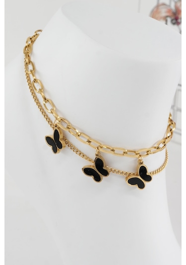 Kadın 316 L Kararmaz Anti Alerjenik Çelik Halhal Zy00019 - Altın