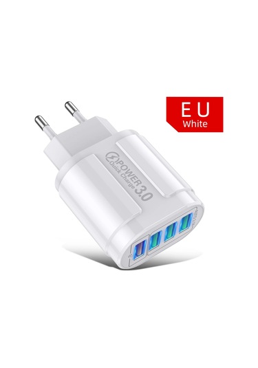 Lovebay Hızlı Şarj 3.1a 4 Port Usb Duvar Adaptörü Qc 3.0 Au Tak Samsung Uyumlu Xiaomi Jpdistribütör Garantili