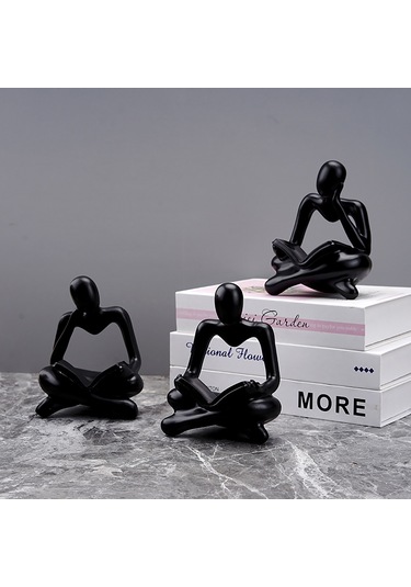 Teltree Modern Avrupa Tarzı Lüks Beyaz Okuma Figürlü Dekoratif Kütüphane Heykeli - Şık Salon Aksesuarı Diğer