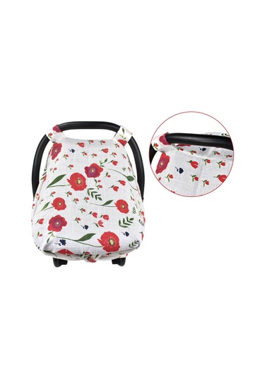 Yifomall Muslin Pamuk Bebek Araba Koltuğu Gölgeleyici: İki Katlı Nefesli, Güneşten Koruyucu, 114x90cm Köpekbalığı/ananas/varyant Renkler