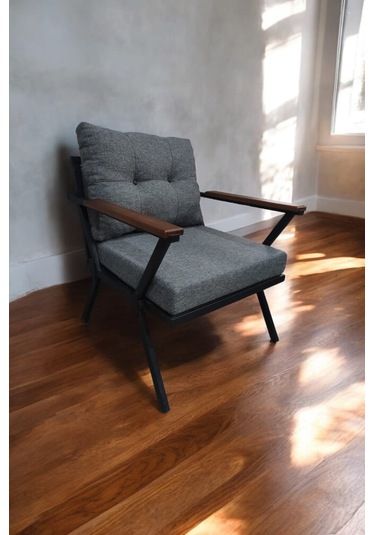 Pilocca Demonte Metal Tekli Bahçe Mobilyası, Gri, 60x60 Cm Gri