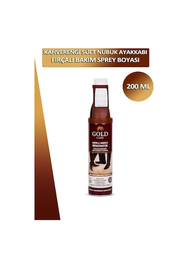 Gold Care Süet Nubuk Ayakkabı Temizleyici Fırçalı Bakım Sprey Boyası 200 Ml 001