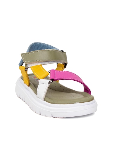 Minican Mz P 3000 Patik Kız Çocuk Düz Sandalet Yeşil Yeşil