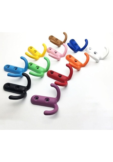 Dancemonkey Cbtx 81004 Çift Kanca Çinko Alaşım Çocuk Odası Elbise Şapka Askısı 2 Vidalı - Kahverengi Kahve