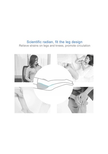 Yaleker Bellek Pamuklu Yan Yatma Bacak Yastığı - Diz Ve Bacak Desteği, Ağrıyı Azaltır, Mavi Diğer