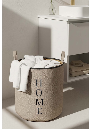 Home Yazılı Çamaşır Sepeti Çok Renkli