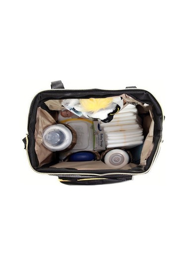 Resmo Bebek Atta Çantası, Anne Bebek Bakım Çantası - Siyah Pullu