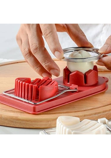 Beyaz 3'ü 1 Arada Yumurta Dilimleme Kesici Asılı Delikli Gıda Sınıfı Bpa Ayrılabilir Kesme Tel Dilimleme Mutfak Malzemeleri Beyaz