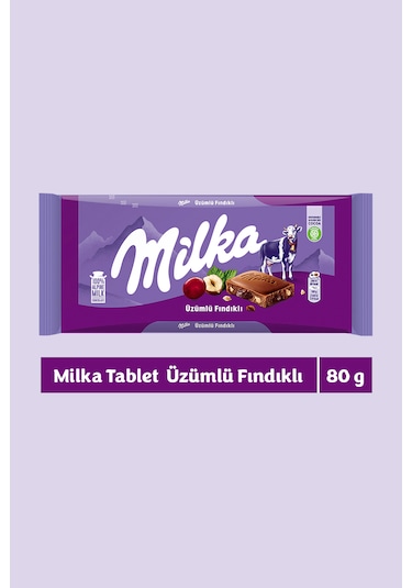 Milka Üzümlü Fındıklı Tablet Çikolata 5 x 80 G