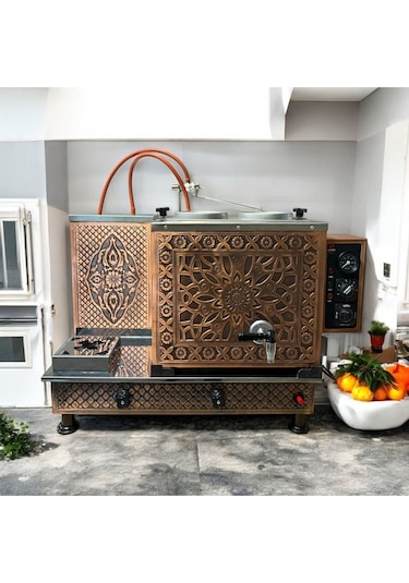 Elektrikli Ve Doğalgaz'lı 1.sınıf Çay Kazanı 2 Demlik 25 Lt Kapasiteli