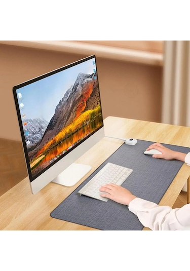 Elektrikli Isıtmalı Mouse Pad Masa Matı Siyah Ab Fişi Siyah Ab Fişi