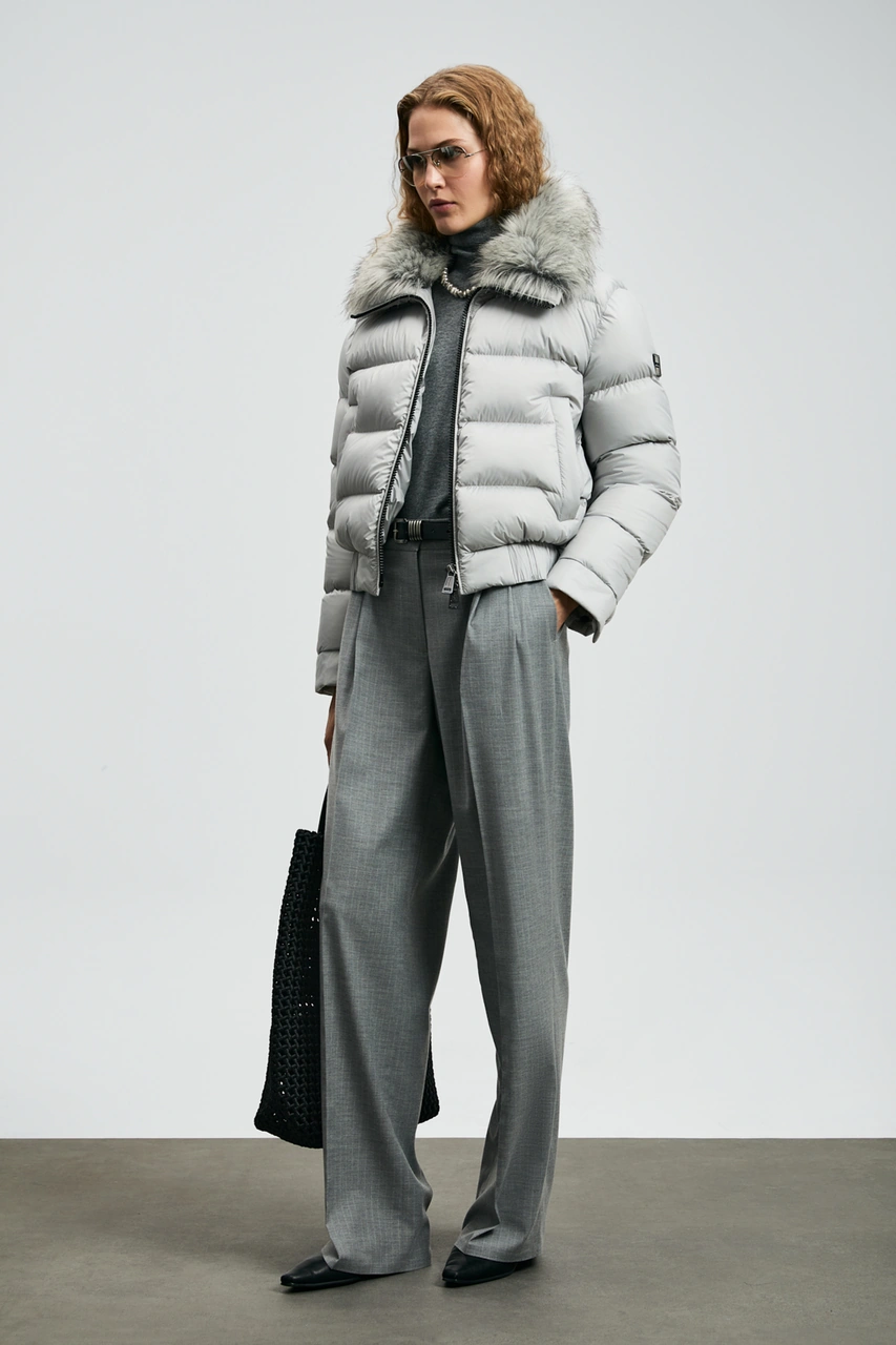 Lufian Daısy Kaz Tüyü Kadın Mont Gri Gri 122120041100150 Gri