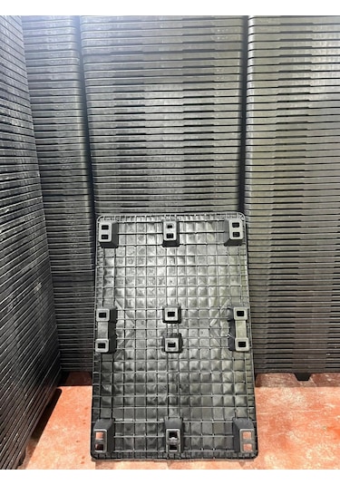 80 X 120 X 15 Cm Plastik Palet Siyah Üzeri Kapalı