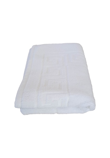 4 Lü Ayak Izli Banyo Paspas 100 Pamuklu Ayak Havlusu Beyaz