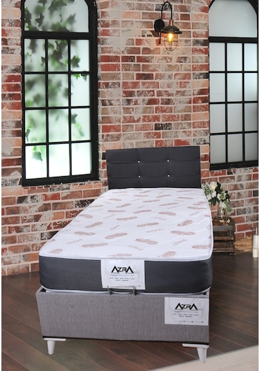 Azrayatakmobilya Tek Kişilik Yatak+Baza + Başlık Basic 90 x 190 CM