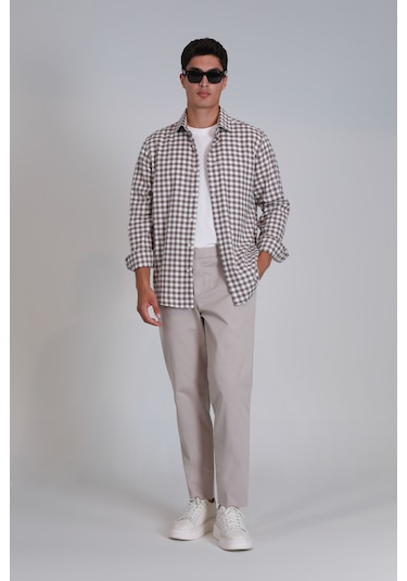 Lufian Gabrıel Spor Erkek Chino Pantolon Slim Fit Taş Taş 112190305100190 Taş