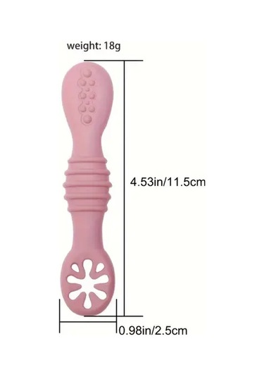 Hightower Yeşil Soğuk Gri 4 Parça Yemek Kaşığı Seti Silikon Mama Kaşığı Kendi Kendine Yeme Yeşil + Soğuk Gri