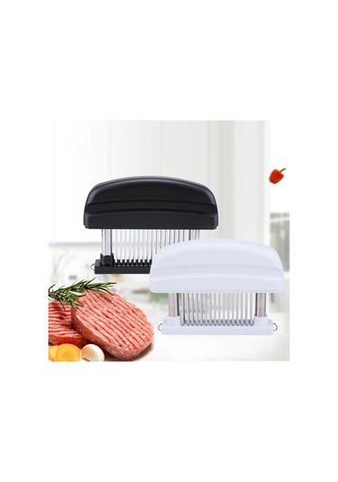 Shineyee 48 İğneli Paslanmaz Çelik Et Yumuşatıcı, Et İskeleti Kırıcı, Pişirme Aracı Siyah