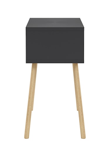 İntergo Ahşap Ayaklı Raflı Komodin Antrasit Gri