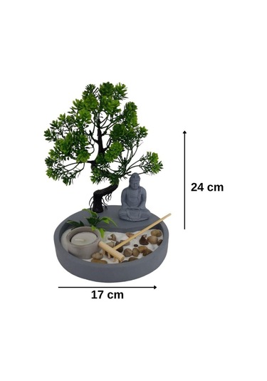 T.concept Mini Buda Heykeli Yuvarlak Zen Bahçesi