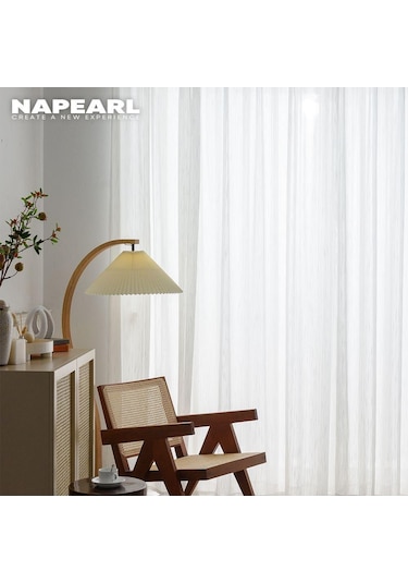 Beyaz 1 Adet Napearl Modern Avrupa Tarzı Zarif Örtü Tül Perdeler Yatak Odası Yumuşak Dokulu Tül Sırf Perde Oturma Odası İçin W100cm X L250cm