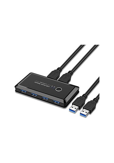 Konnektörler Kvm Anahtar Kutusu Usb 3.0 2.0 Anahtarlayıcı 2 Bağlantı Noktası Pcs Paylaşım 4 Cihaz