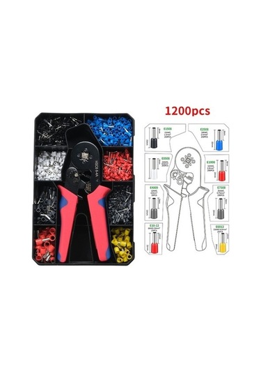 Fastbuy 1200 Adet Tüp Tipi Terminal Blok Sıkma Penessi Seti, Pratik Plastik Kutu İçin Uygun, Kullanışlı