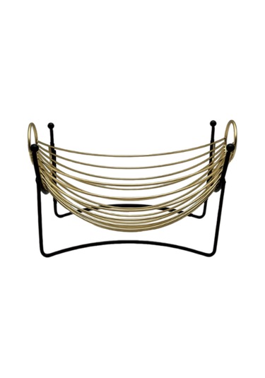 Homyl Demir Meyve Sepeti Servis Tepsisi Tezgah Mutfak Tezgahı Altın