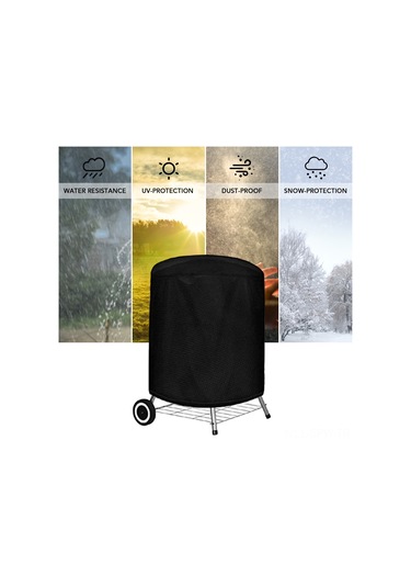 Maiyame Islak Ve Hava Dayanıklı 210d Oxford Kumaş + Gümüş Kaplama Izgara Örtüsü, 58x77 Cm, Dışarıda Ve İçerde Kullanım İçin, Izgarayı Kir, Pet Tüyleri, Çöp Ve Güneşten Korur Siyah