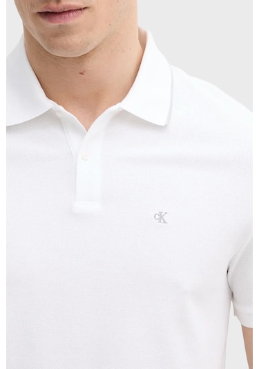 Calvin Klein Erkek Polo Lv04lc239g Yaf Beyaz