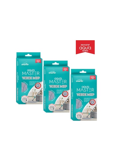Smarter Aqua Master 3 Adet Yedek Mop Temiz & Kirli Suyu Ayırma Özelliği Otomatik Temizlik Seti Mop