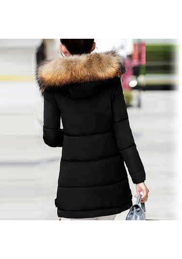 Barbora Kadın Yakası Suni Tüylü Tasarım Şişme Mont 7112siyah11 001