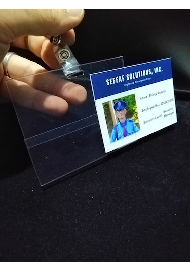 Şeffaf Etiket Pvc Mandallı Yaka Kartı İsimlik 10x7 Cm Şeffaf Yaka Kartı Kılıfı