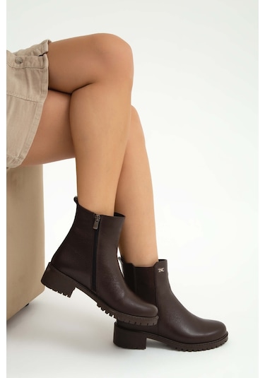 Tamer Tanca Kadın Hakiki Deri Kahverengi Floter Casual Bot 33 Tnc1997 Bn Bot Sk22/23 Kahve Floter Kahverengi