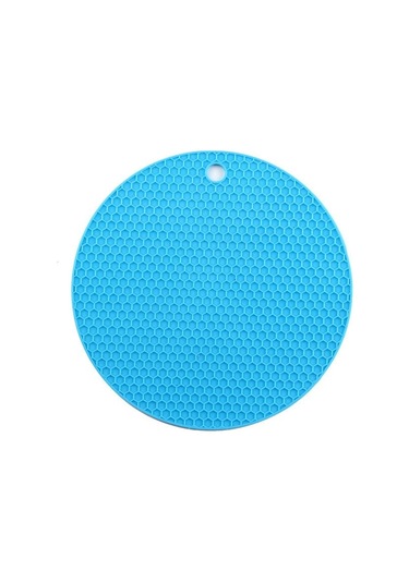 Mavi Yuvarlak Yalıtım Silikon Mat Kaymaz Isıya Dayanıklı Anti-haşlanma Petek Mikrodalga Fırın Mat Pot Tutucu Kalınlaşmak Bardak Mavi