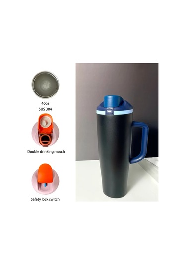 Brightnova Orange 40oz Vakum Paslanmaz Çelik Termos Tutacaklı Bpa-free Sızdırmaz Anti-kaygı 07 Beyaz