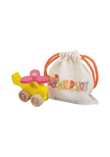 Woodnjoy Wood & Joy Doğal Ahşap Helikopter Hareketli Eğitici Oyuncak