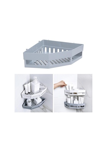 Pazly Üçgen Suntek Şampuan Rafı Raf Paslanmaz Magideal Köşe Gri Depolama Xs Çok Renkli