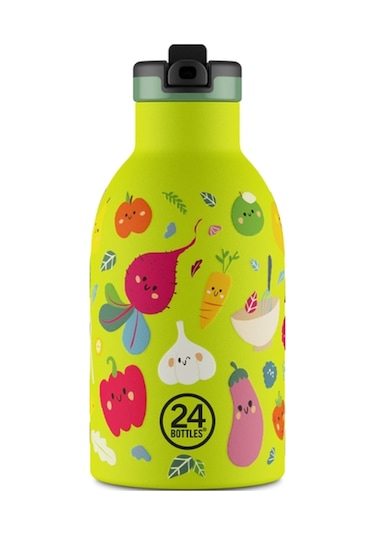 Clima Bottle Veggie Friends Pipetli Paslanmaz Çelik Termos 330 Ml Açık Yeşil