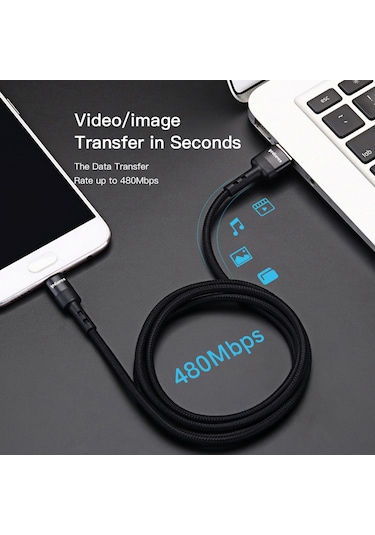 Yediseven K-106 USB A To Lightning 2.4a Apple Uyumlu iPhone Şarj Kablosu 1M