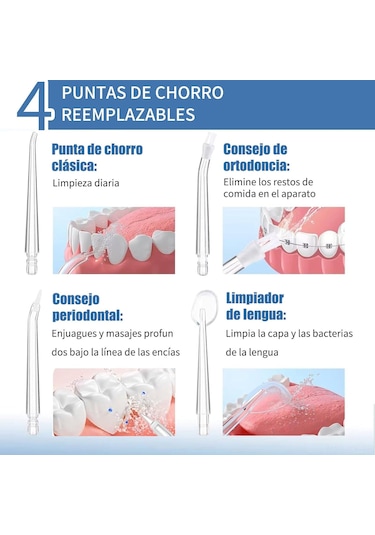 Shineyee Evde Kullanım İçin Taşınabilir Diş Temizleme Cihazı - 4 Nozullu Şarjlı Ağız Bakım Seti