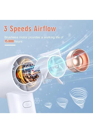 Ambition Pembe El Fan, 3 Hızlı Mini Taşınabilir Fan, Ultra