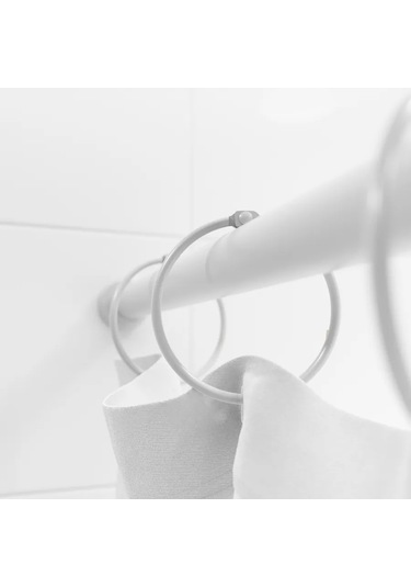 Iddıs Banyo İçin Metal Perde Halkaları, 12 Adet 340596357 Beyaz