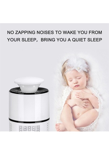 Symbee Ev İçin Beyaz Usb Led Uv Işıkli Sessiz Elektronik Mus Musu Tutucu Fanlı Öldürücü Aleti