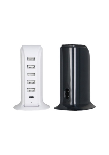 Geeksen Beyaz 6 Usb Portlu Masaüstü Şarj Cihazı 5v/4a 20w Abd Standartı Telefonlar İçin 506al