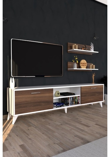 Moonlife Zümrüt Tv Ünitesi  Beyaz Ceviz