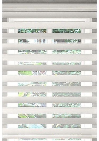 Ekru Dar Piliseli Zebra Perde Ekru