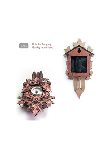 Ulzyvf Guguklu Duvar Saati Ahşap Asılı Dekorasyon Ev/kafe/restoran Vintage Stili Salıncak Oturma Odası Stili 1 Çok Renki