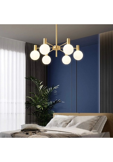 Brass Pirinç 8'lü Sarkıt Avize Çok Renkli