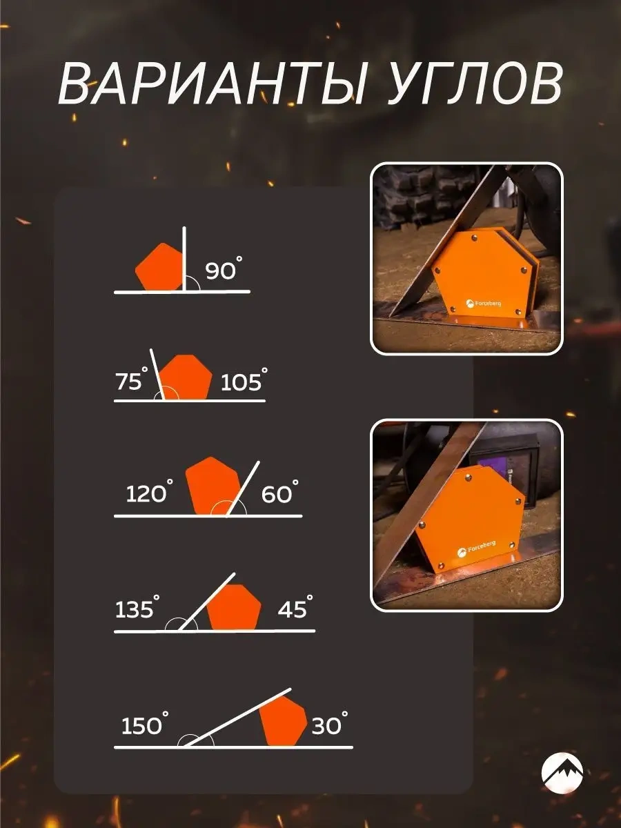 Forceberg Manyetik Kaynak Köşesi, 34 Kg'a Kadar 3400472 Turuncu